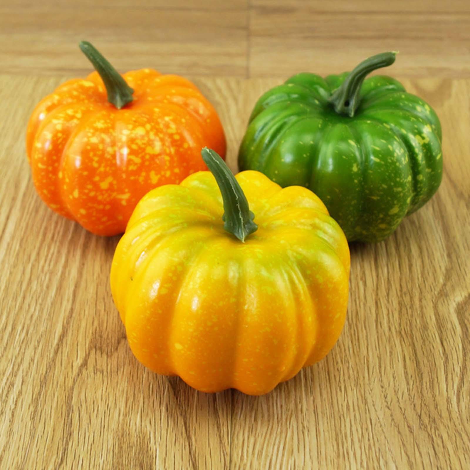 3Pcs Artificial Pumpkin Decoration Foam for Mantel Shelf Kitchen Fall Decor