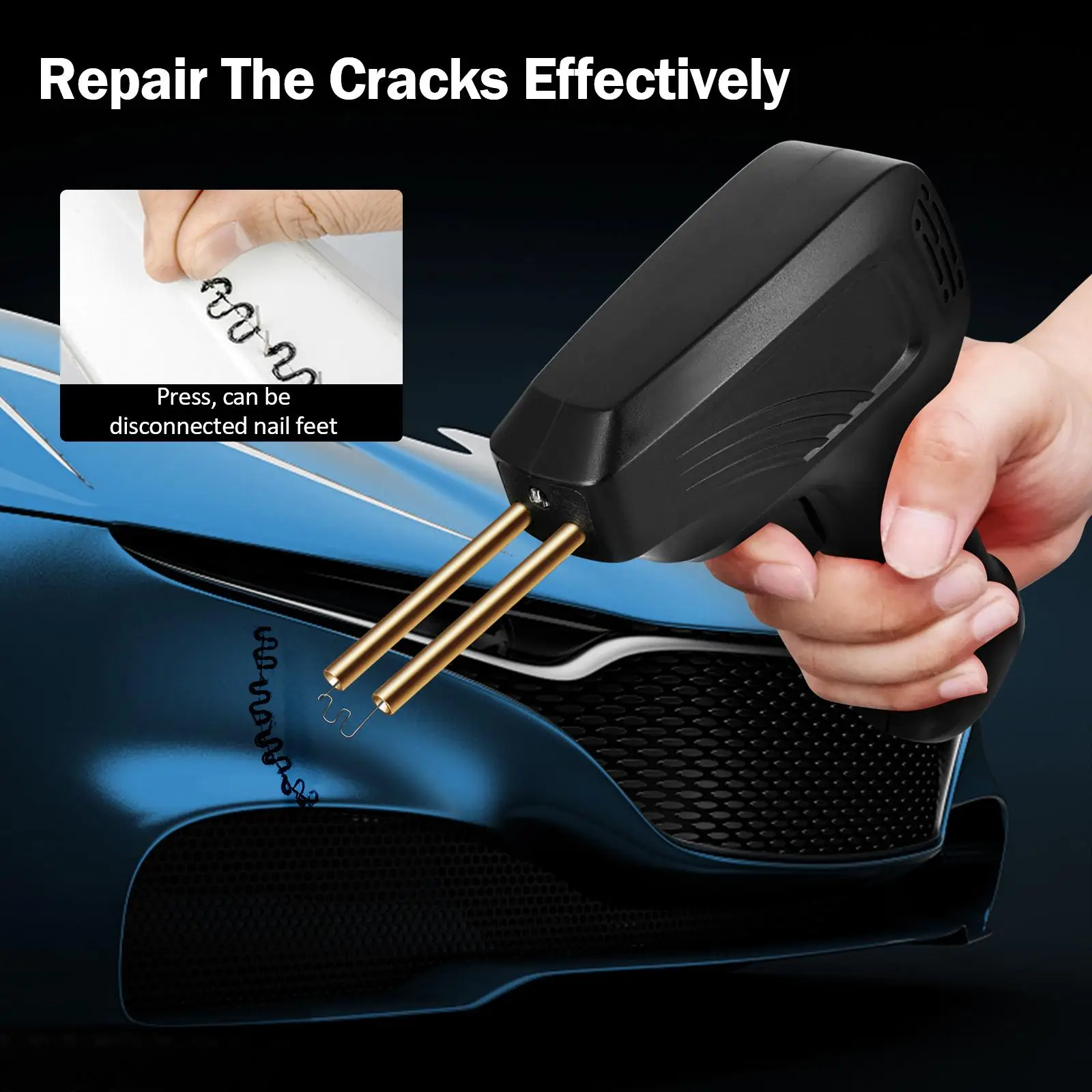 Hot Stapler Plastic Repair Welder Car Bumper Crack Repair Hot Staple with 200 Staples for Repairing Bumpers Automotive