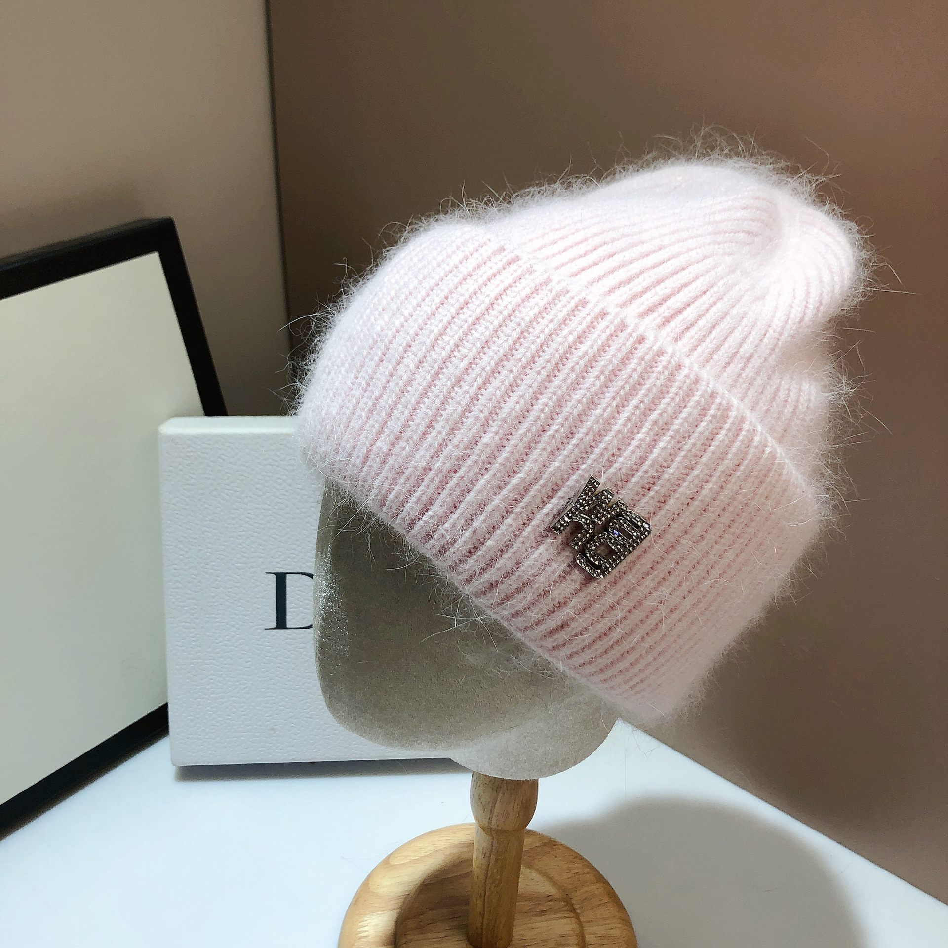 Title 20, 21 Colors Real Rabbit Fur Beanies Winter Hat fo...