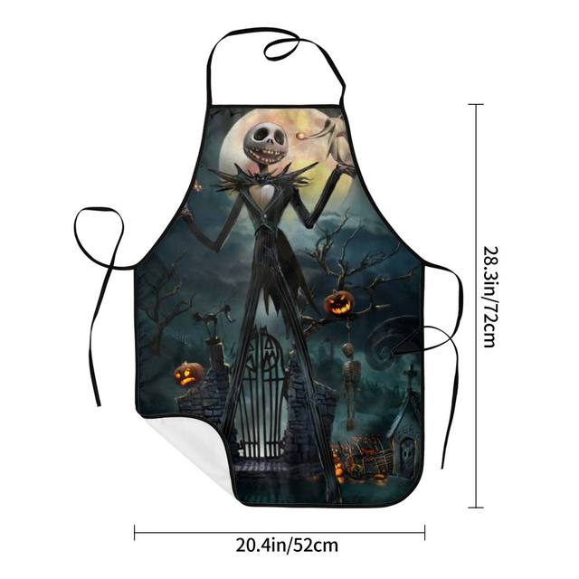 Christmas Gift for Mom Women Nightmare Halloween Kitchen Decorations  Cooking Utensils Set - Wooden Cooking Spoons with Apron Oven Mitt Potholder  