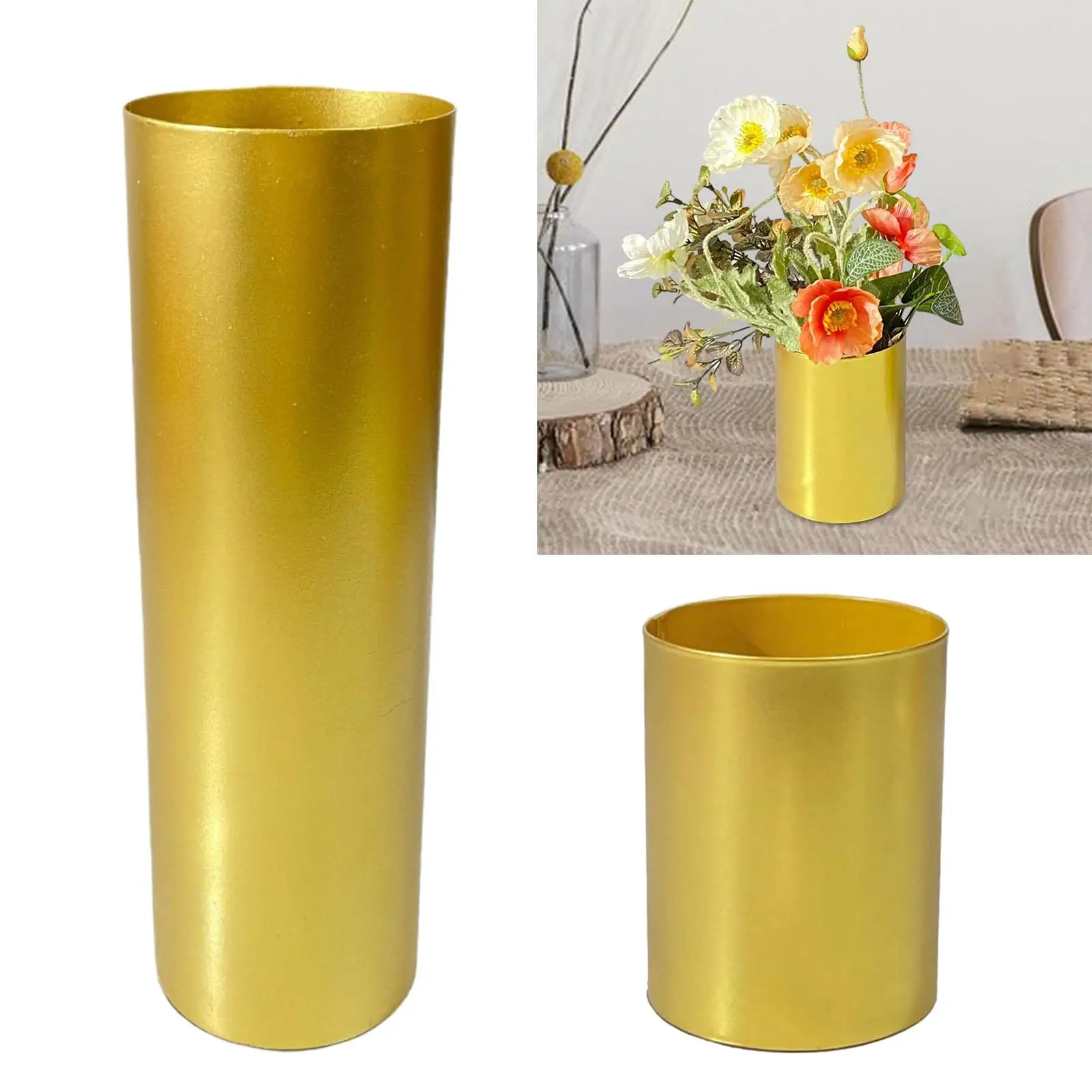 Metal Flower Vase Pot Gold Mini 2024 New Year Decorations for Home Decor Home Decoration Wedding Centerpieces Party Anniversary