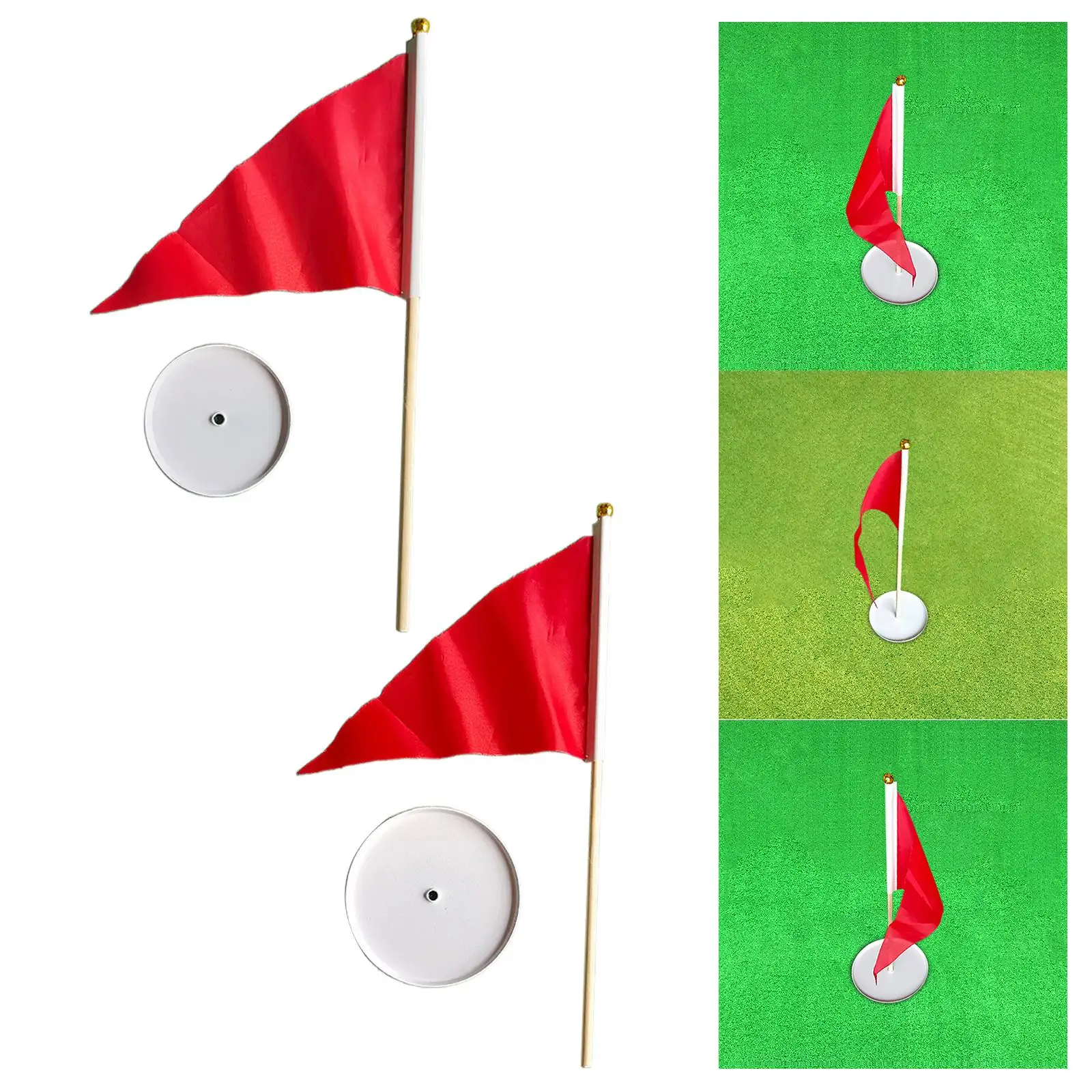 Mini Golf Putting Cup with Flag Flagpole Golf Putter Practice Hole Cup Flagstick Hole Cup Set for Yard Indoor Outdoor Use