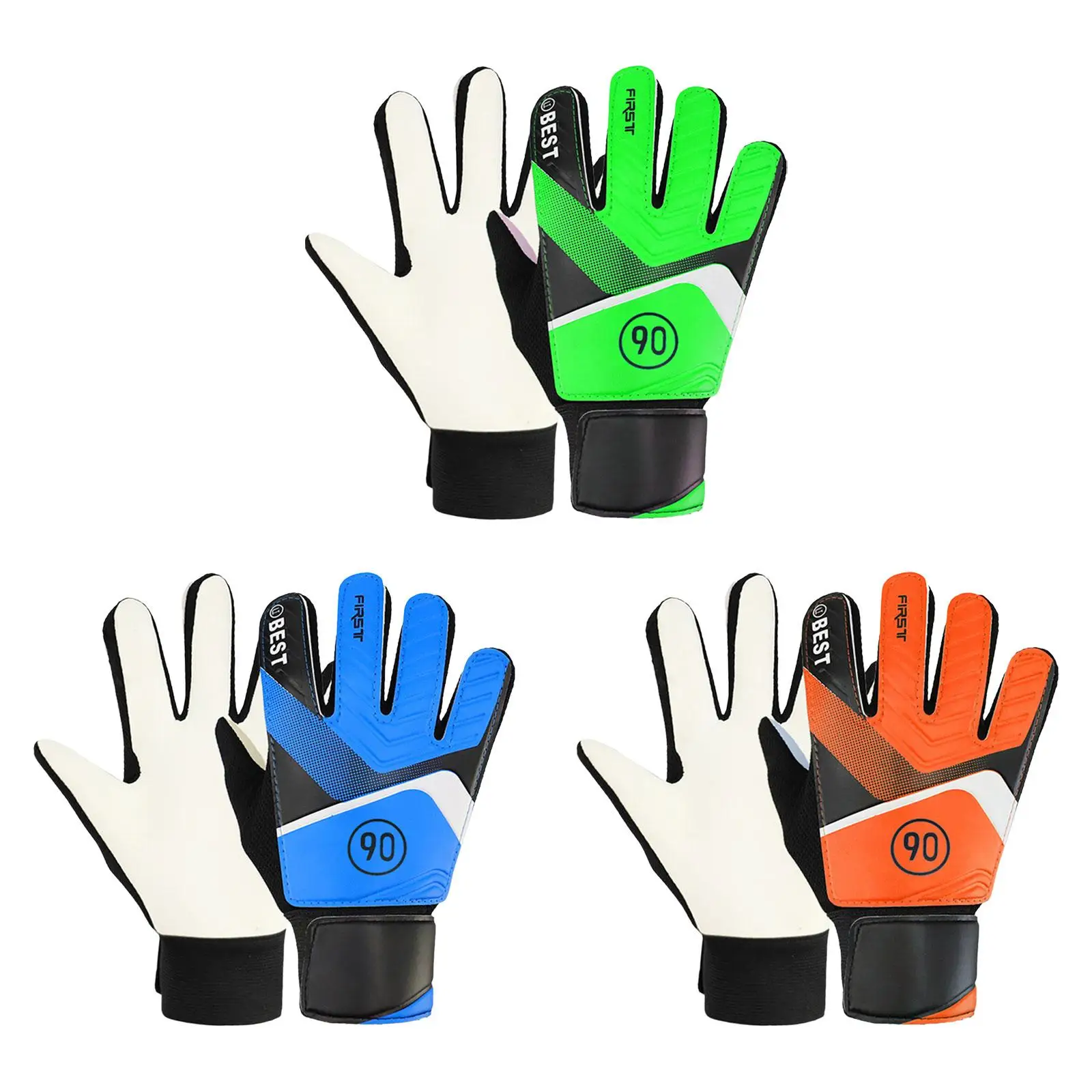 Soccer Goalkeeper Gloves Finger Protection Nonslip Training Match Strong Grip Comfortable Professional for Boys Girls Latex Palm