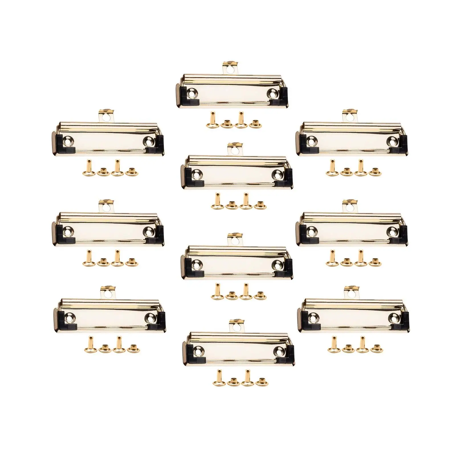 10x Document File Board Clips Metal Mountable with Rubber Feet Office Supplies Heavy Duty Clipboard Clamps Small Clipboard Clips
