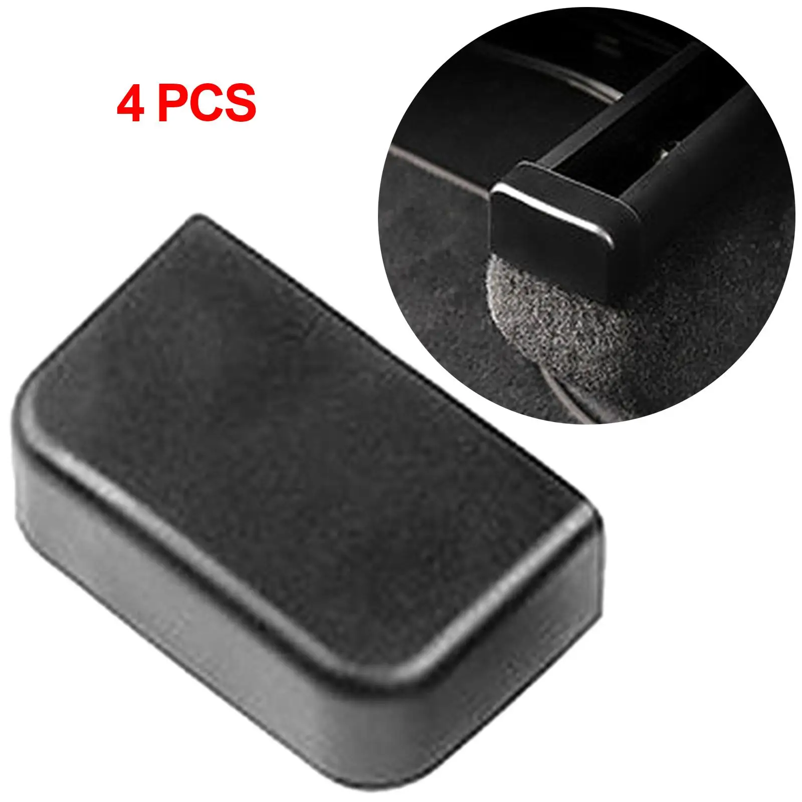 4 Pieces Rear Seat Scratch-Resistance Functional ABS Plastic Accessories Slide Rail Plugs Anti-Kick Fit for Tesla Model 3/Y