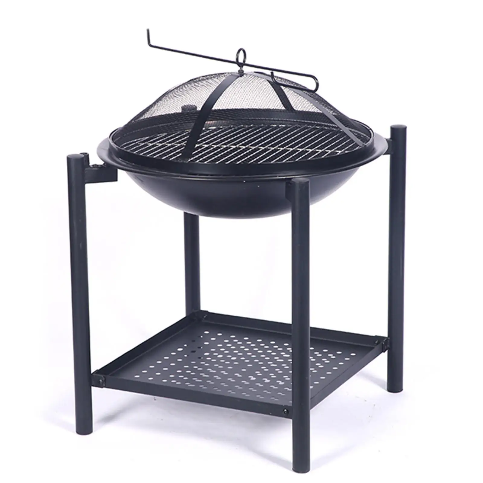 Fire Pit with Spark Protector Easy to Assemble Heater with Grill for Outdoor