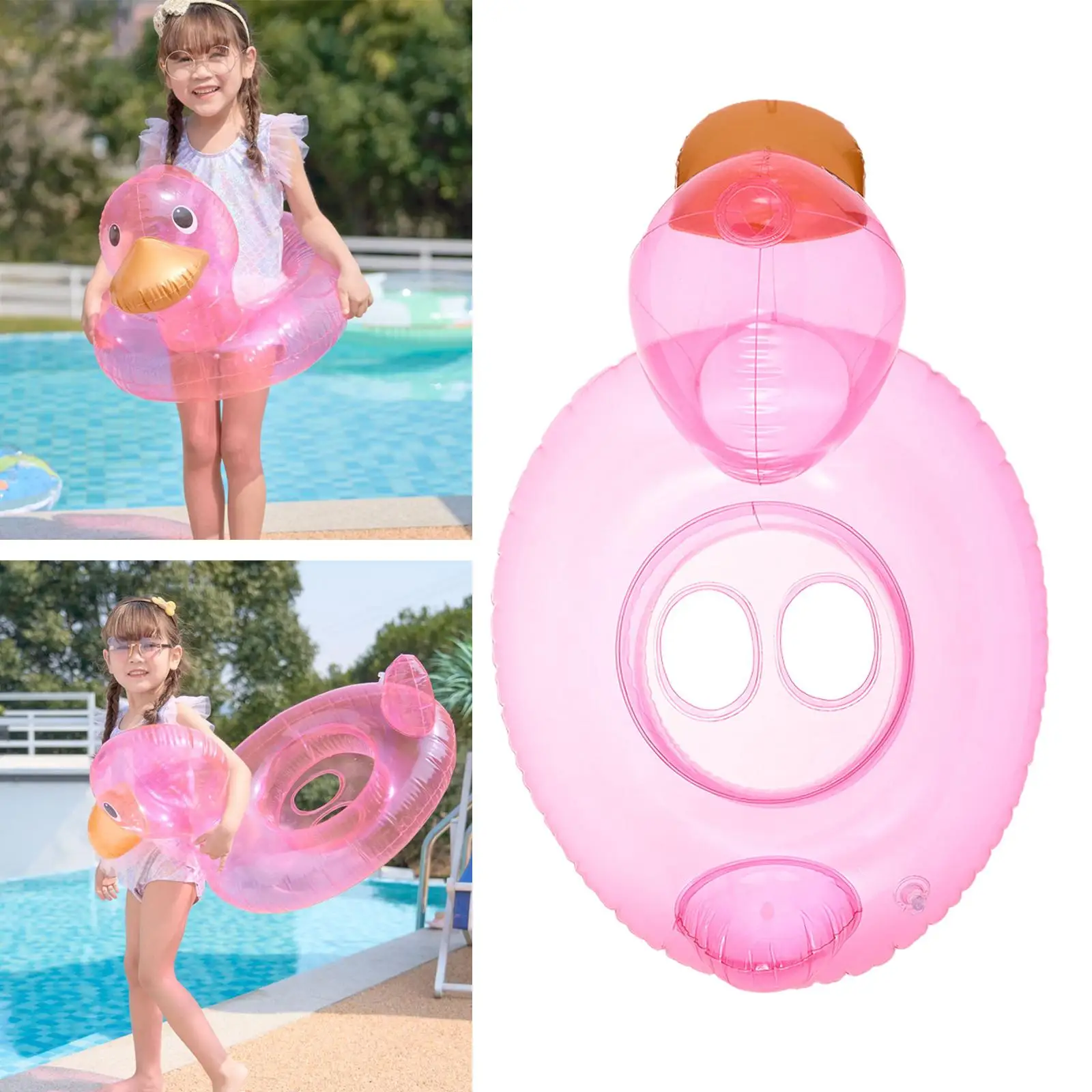 Inflatable Swimming Float Ring Cute Lightweight Toys Floating Durable Soft Duck for Pool Parties Lake Babies Toddlers Children