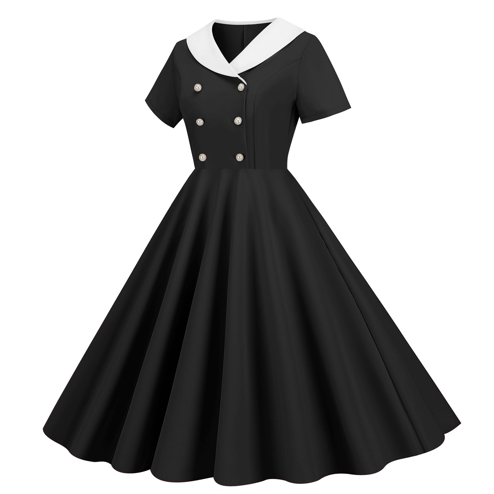 Robe retro cor sólida, Pin Up, verão, Anos 50, Anos 60, 2022