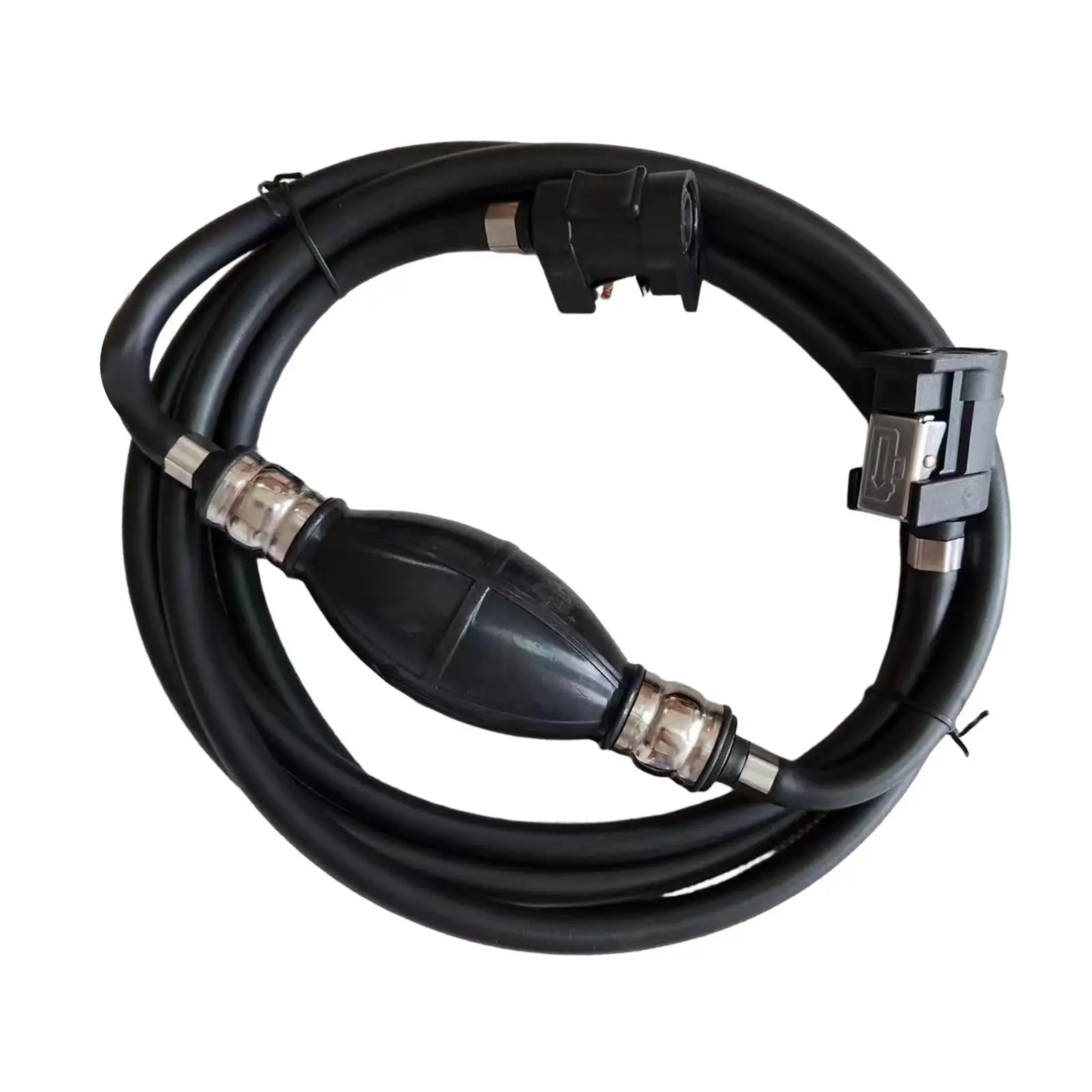 Fuel Gas Line Hose 3Meter Long Rubber Steel Hose Clamps with Primer Bulb Replace Parts for Yamaha Outboard Boat Motor