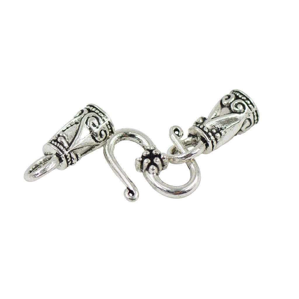30 Sets Alloy Hook End s Leather Cord Hook  Jewelry Findings Antique