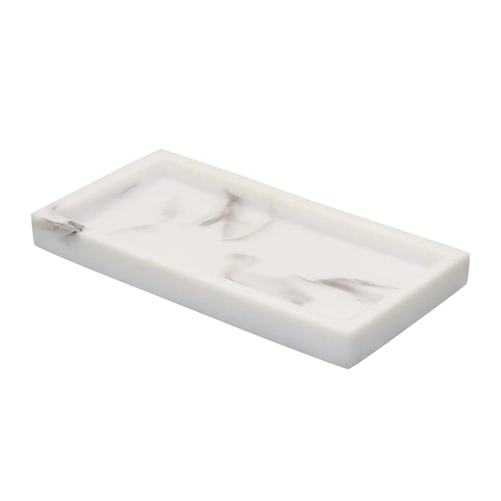 Marble Print Resin Bathtub Serving Tray Countertop for Soap Cosmetic Towel