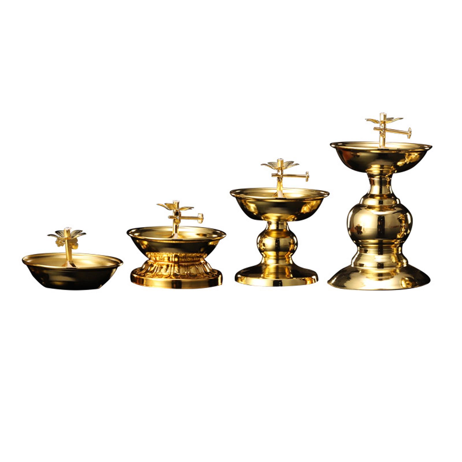 Alloy Ghee Lamp Holder Candle Holder Butter Lamp Holder for Dining Table Bedroom Decor