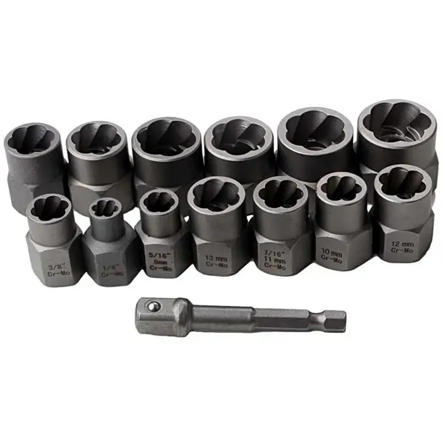 Cikonielf Outil de retrait d'écrou 10pcs Ensemble d'Outils de Retrait d' Écrou Endommagé Extracteur d'Écrous Cassés 9-19mm en - Cdiscount Bricolage