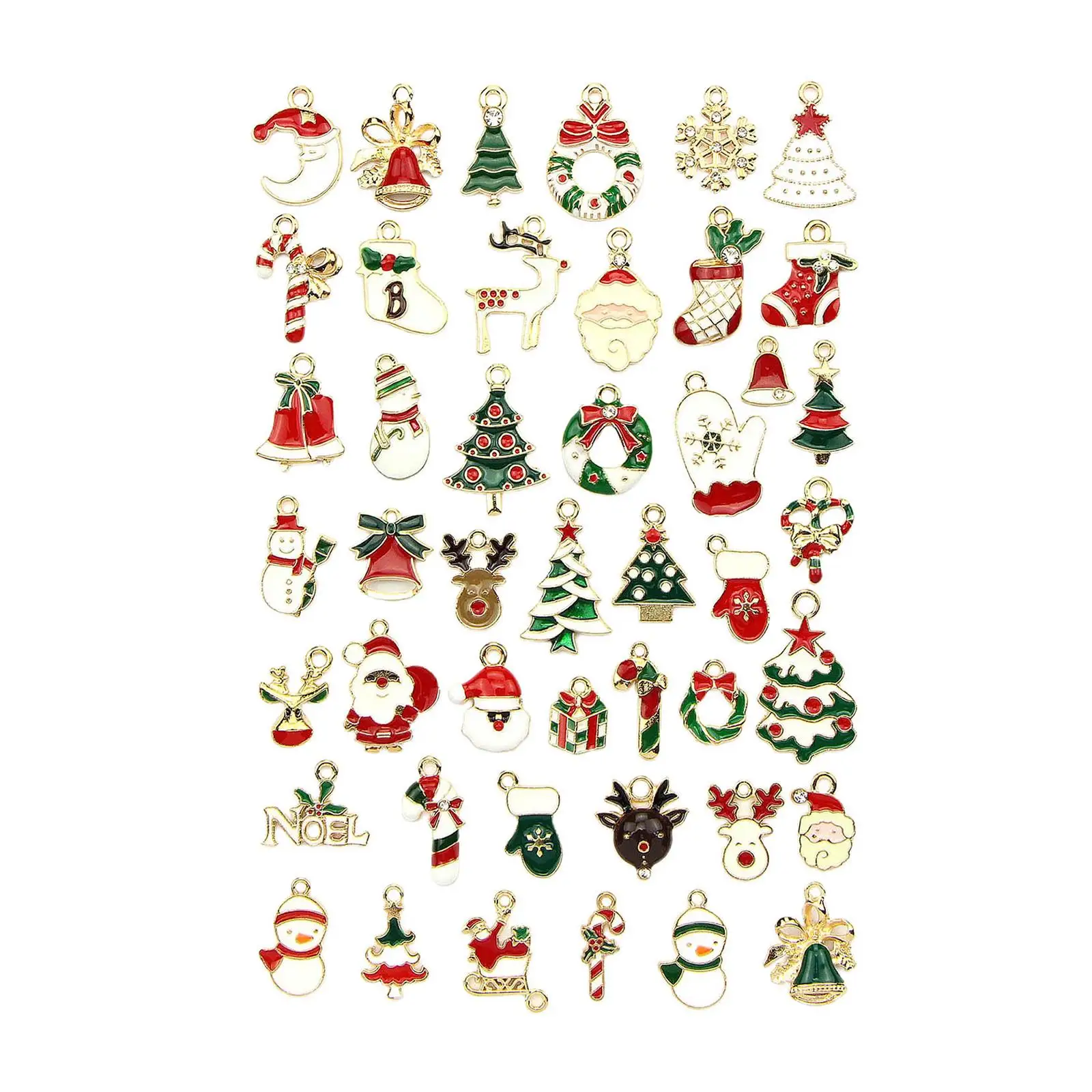 45 Pieces Santa Claus Pendants Reindeer Pendants Snowman for Gift