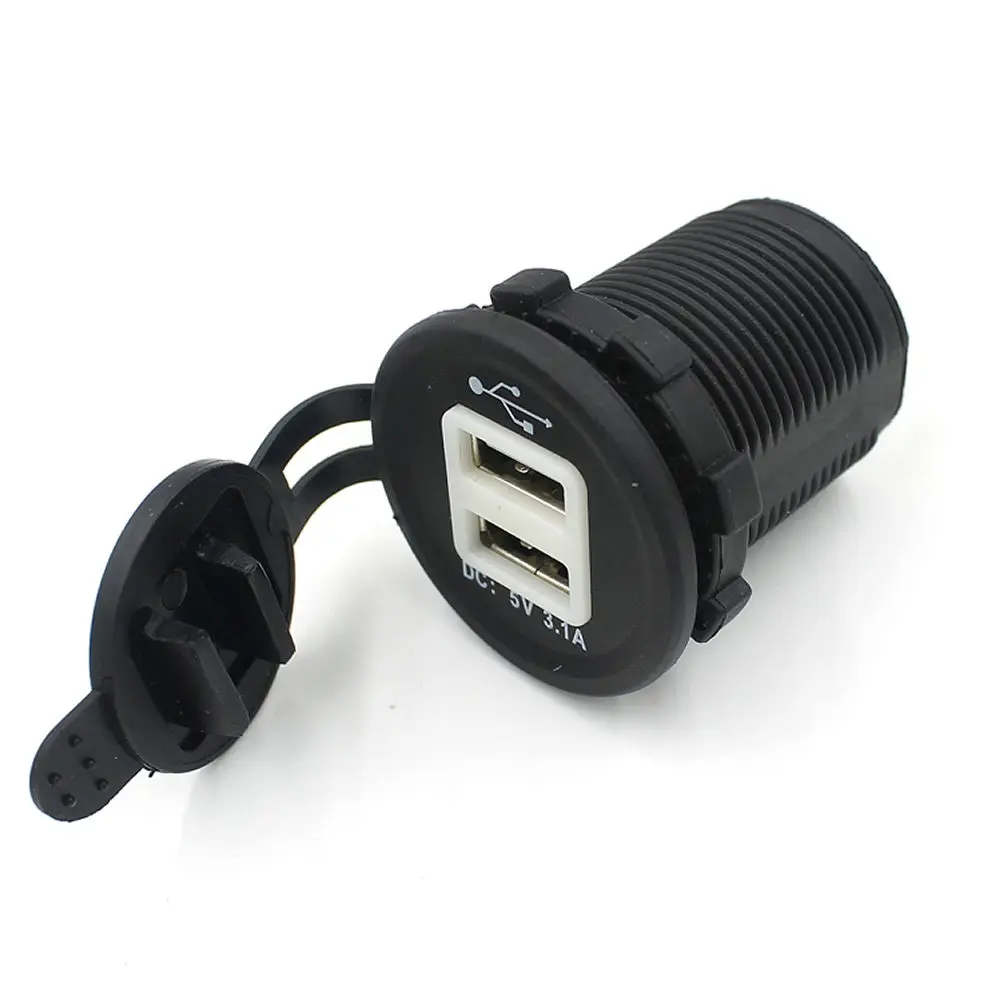 Car Motorcycle Dual USB Phone Charger Socket Power Outlet Supply