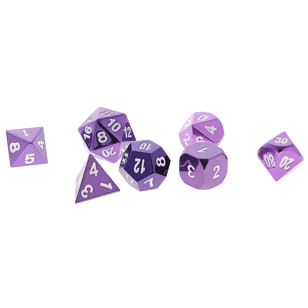 7Pcs 15mm Polyhedral Numberal Dice D4-D20 for D&D RPG  & Dragons Toy