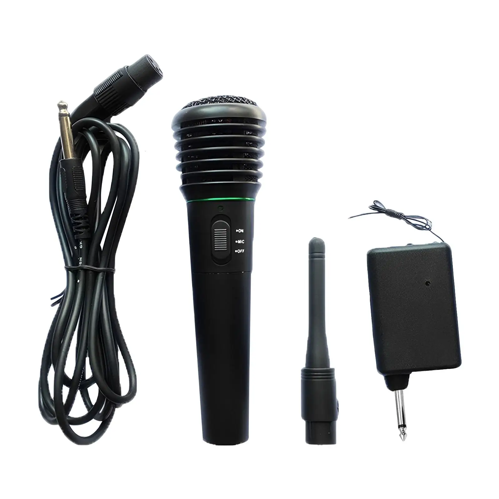 Wireless Microphones System 2 in 1 Plug and Play Durable Vocal Microphone for Karaoke Singing Desktop PC Party Meeting Amplifie