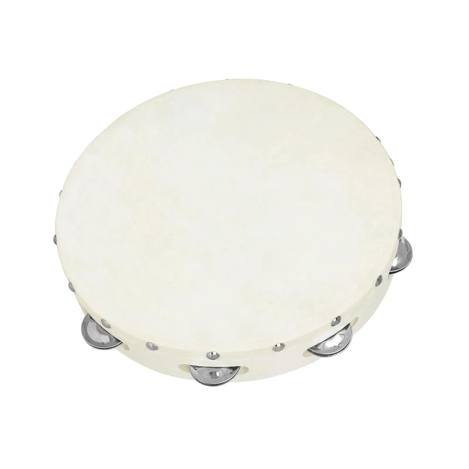 Tambourine Drum Handheld Drum Educational Single Row Metal Bells for KTV