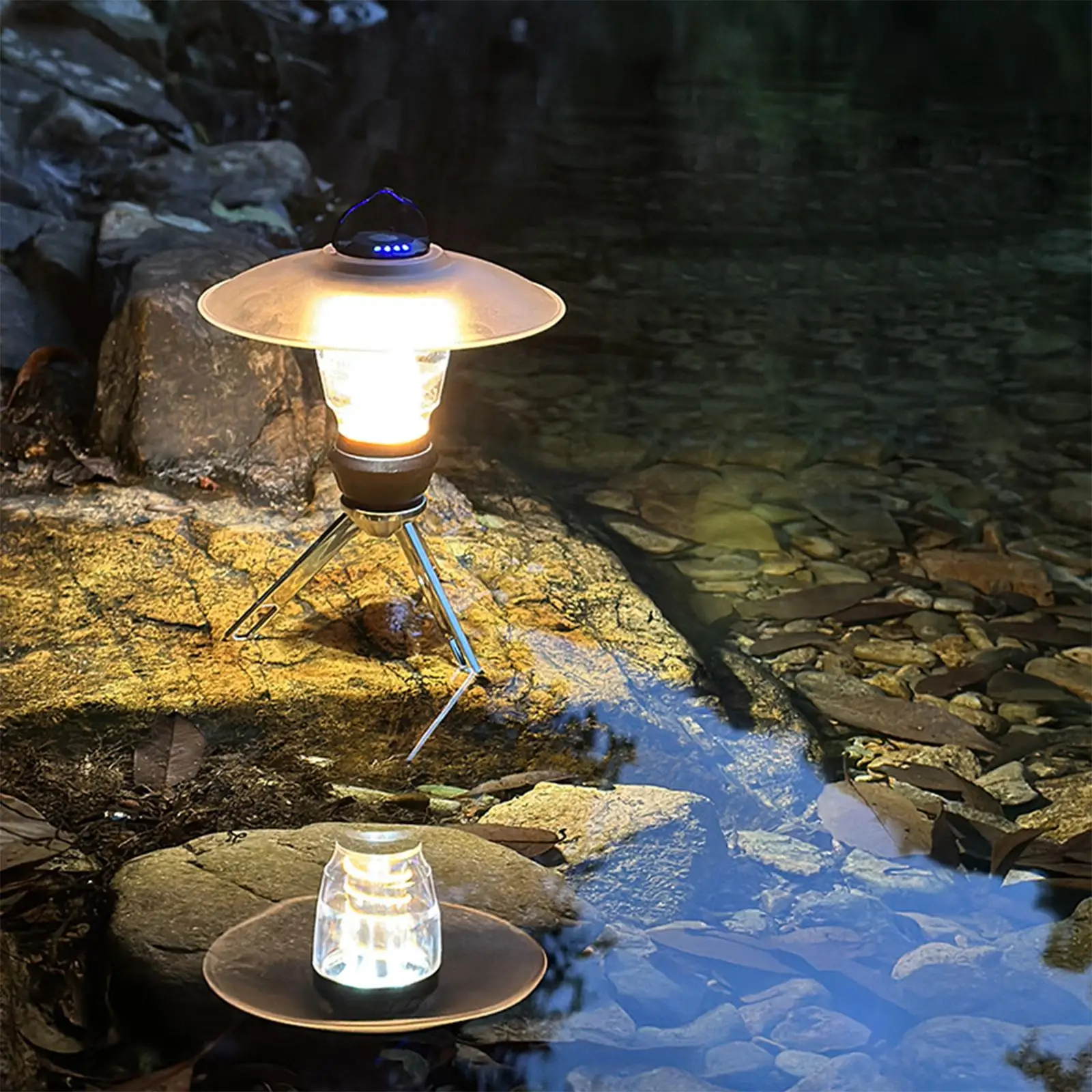 Camping Lantern Rechargeable Lightweight Detachable Tripod LED Camping Tent Light for Outage Outdoor Backpacking Hiking Fishing
