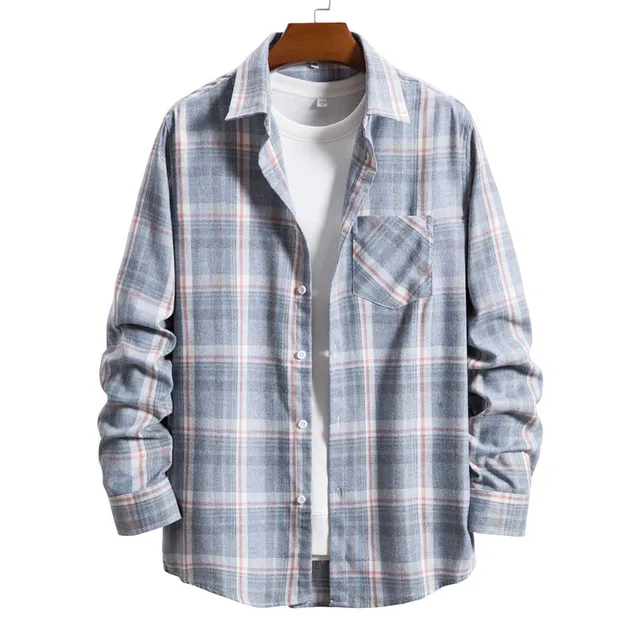 Men's Long Sleeve Checkered Shirt | Polo Shirts - Men's Long