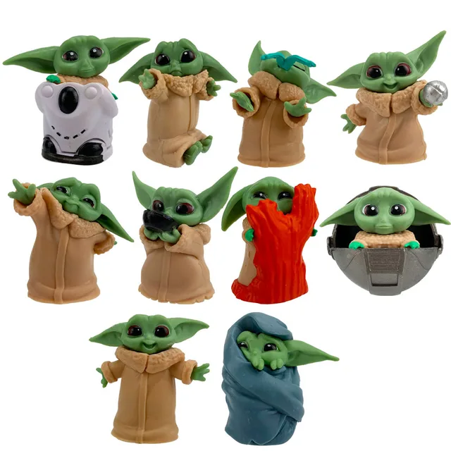 Wanwan 5Pcs/Set Star Wars Mandalorian Baby Yoda Cartoon Action