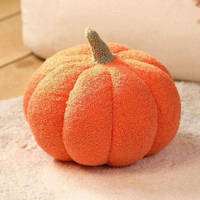 Cojín redondo de calabaza para decoración del hogar, almohada pequeña hecha  a mano con arrugas, color Beige y marrón, 40x40cm - AliExpress