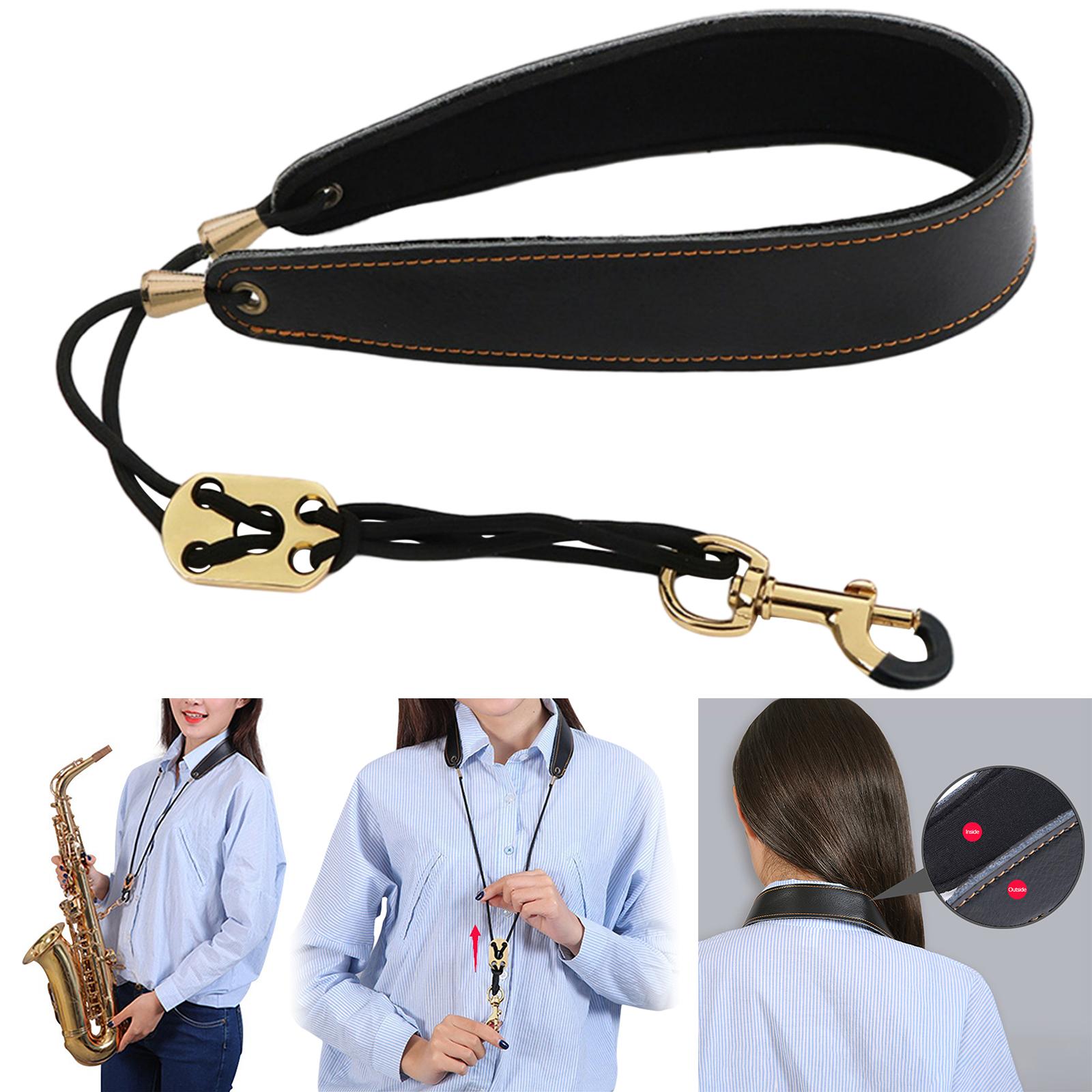 Professional Saxophone Neck Strap Leather Padded Comfortable for Alto Saxophone Tenor Saxophone