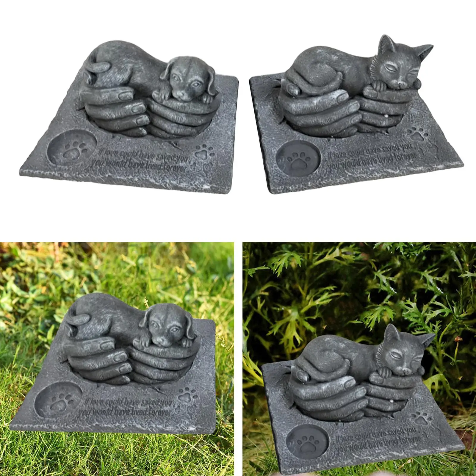 Animals Pet Memorial Stones Weatherproof Dog Cat Garden Stone Grave Markers Outdoor Backyard Lawn Patio Porch Pet Headstone Gift