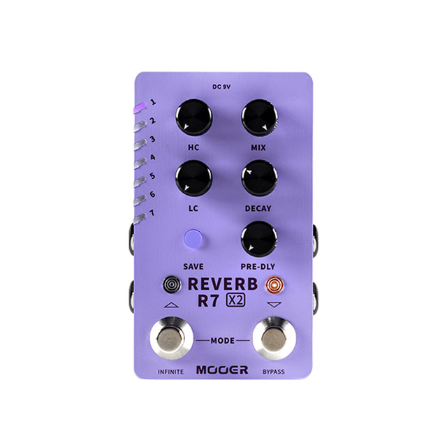 MOOER R7 X2 Reverb Pedal 14 Stereo Reverb Effects Atmosphere,D7 X2  