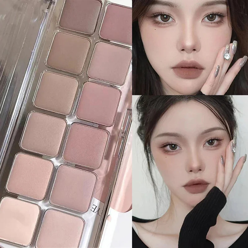 Best of 12Colors Low Saturation Full Matte Cool Atmosphere Earth Color Pure Eye Shadow Lasting Powder Korean Tea Apricot Eye Makeup New Reviews & Tips