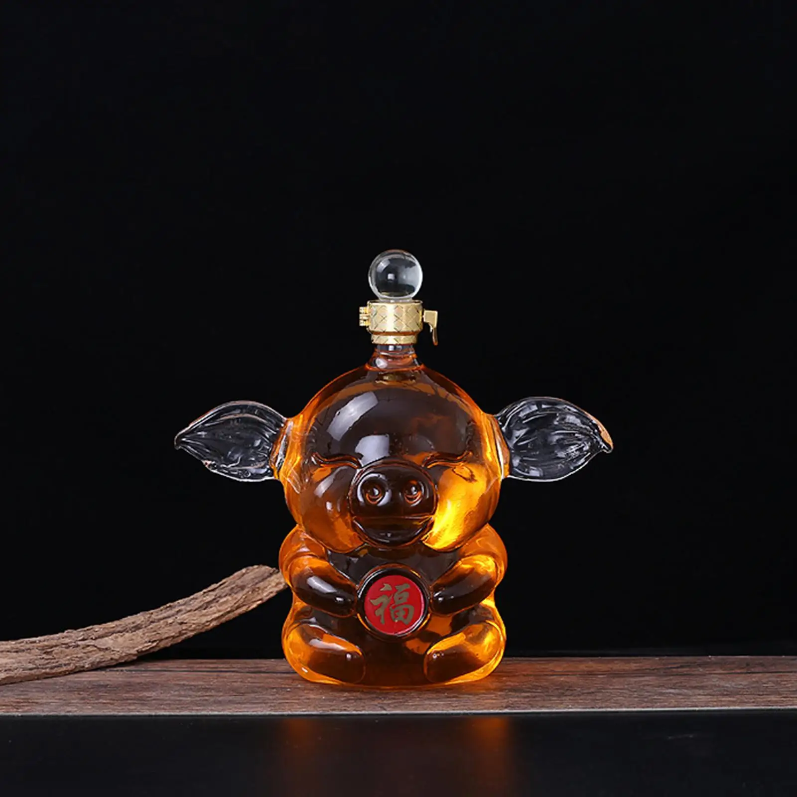 Whisky Decanter Glass 1000ml Liquor Rum Gifts Cute Pig Shape for Kitchen Men