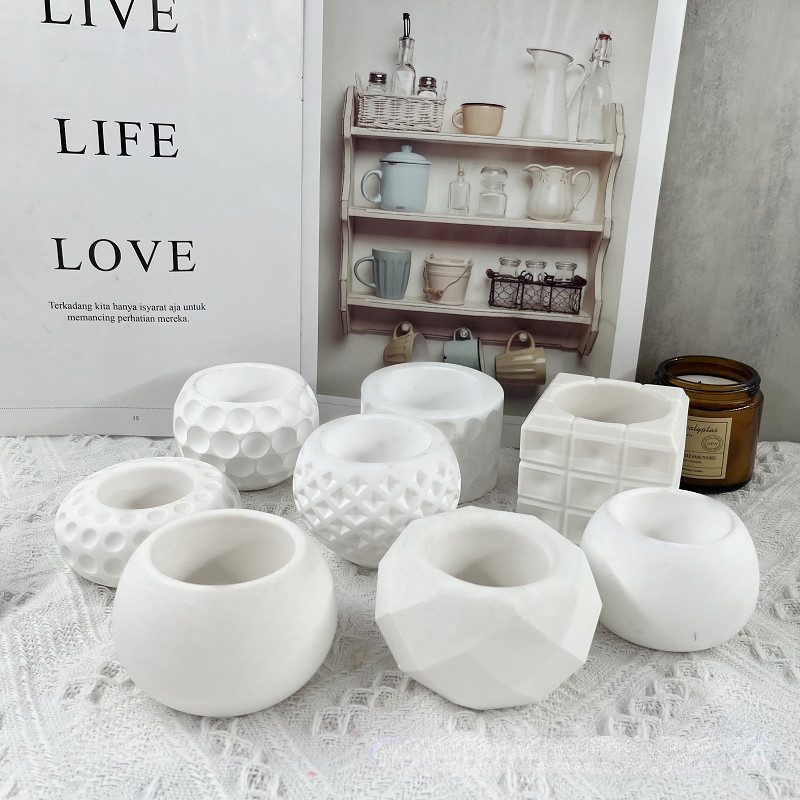 Description Picture 2 of itemRound Cut Flower Pot Silicone Mold Wave Point Square Succulent Storage Box Plaster Mold Candle Candlestick Silicone Pottery Mold