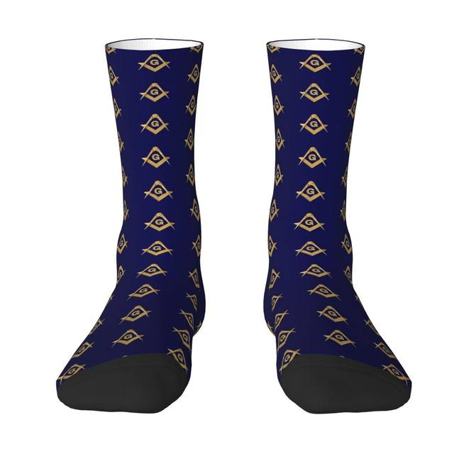 Pattern Black Masonic Freemason Gold Square Compass Unisex Winter Socks  Outdoor Happy Socks street style Crazy Sock - AliExpress