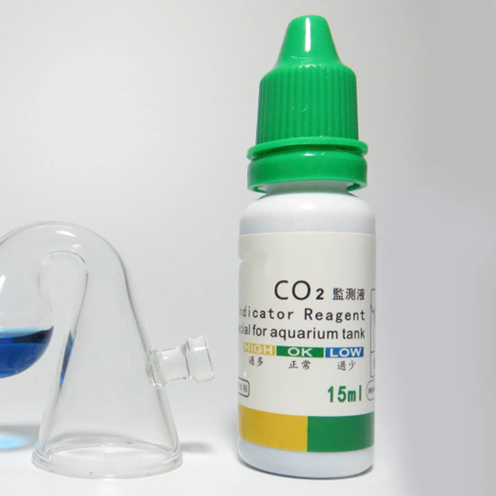 15ml Small Size Portable Lightweight CO2 Aquarium Drop Checker Bottled Monitoring Fish Tank Indicator Solution Liquid Test