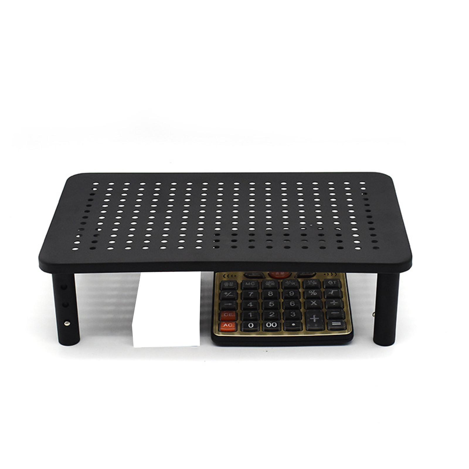 Monitor Stand Riser Ergonomics with Mesh Platform Metal Desktop Height Adjustable for Computer Printer PC Laptop Office Supplies