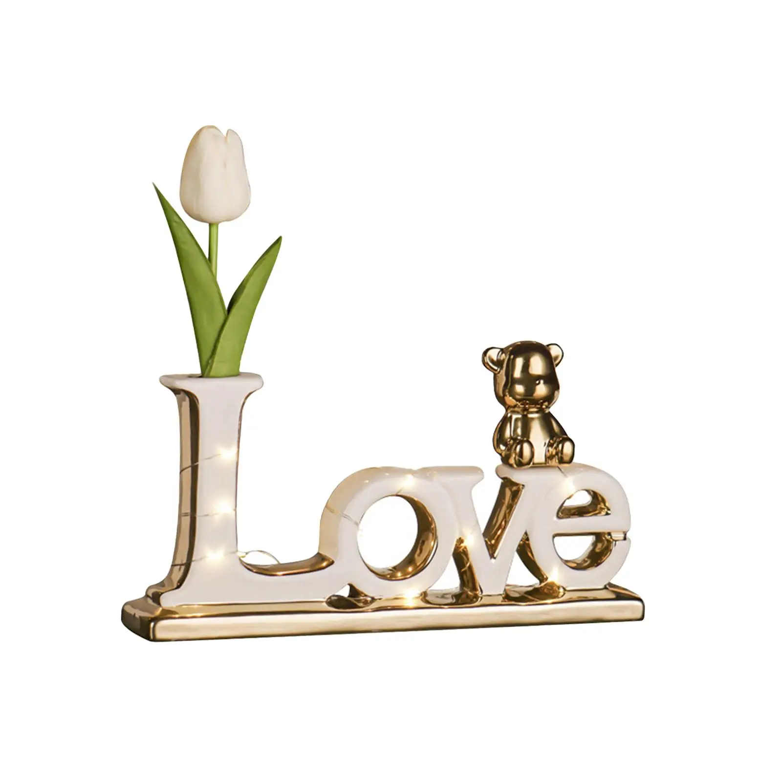 Word Signs for Home Decor Table Ceramic Ornament Freestanding Block Letters Sign for Wedding Cabinet Bedroom Shelf Party
