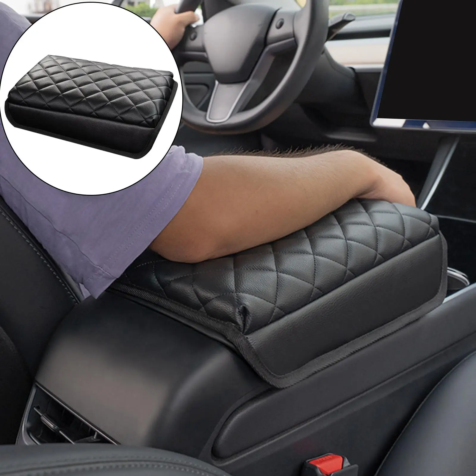 Car Cushion Gadgets Center Easy to Install Console Armrest Pad Fits for Tesla Model 3 Model Y