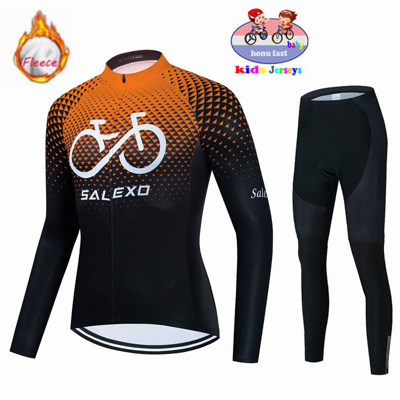 2026 Winter Fleece Kinder Radfahren Kleidung Warm Halten Kinder Jersey Bike Anzug Jacke Kleidung MTB Kinder Radfahren Hosen Equipage – Detail 7