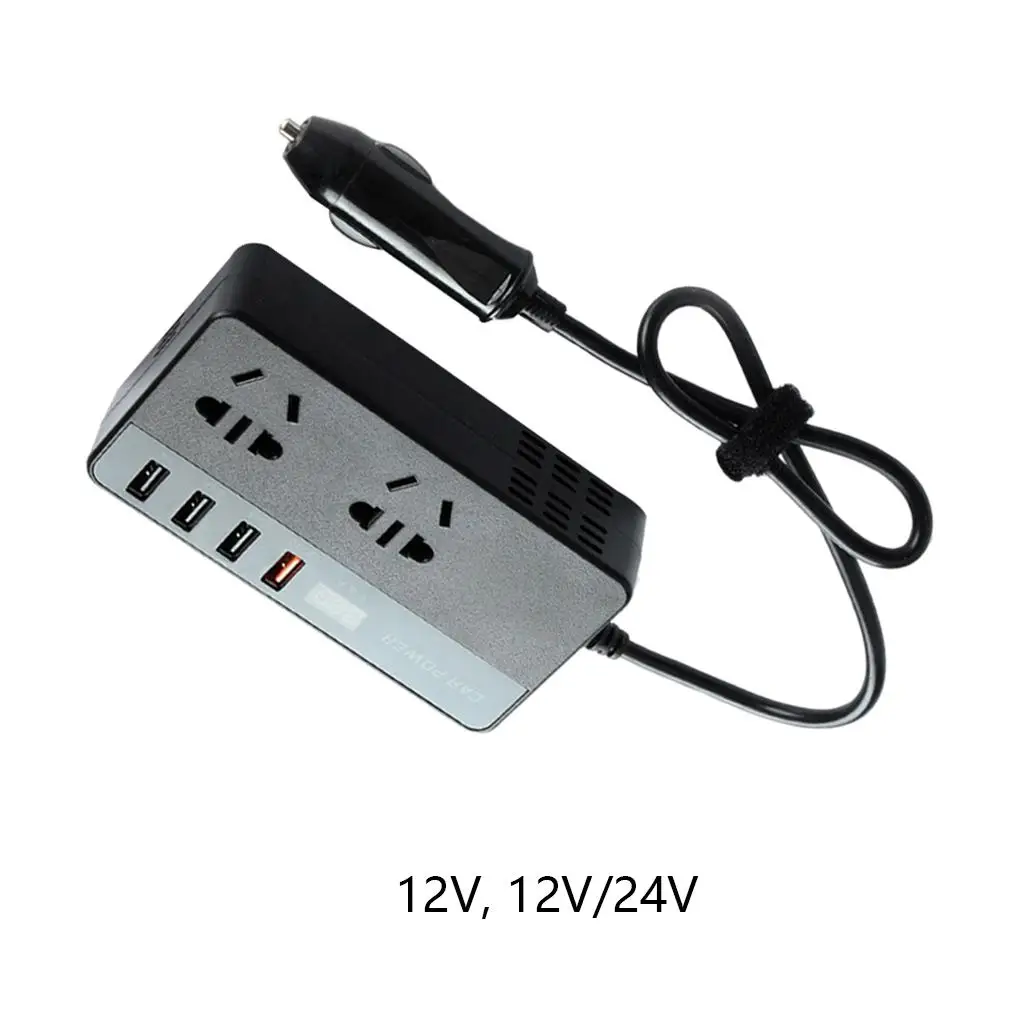 DC 12V to AC 220V Car Inverter Fast Charging Charger USB QC3.0 Auto Converter Inversor for Car Battery Chargers