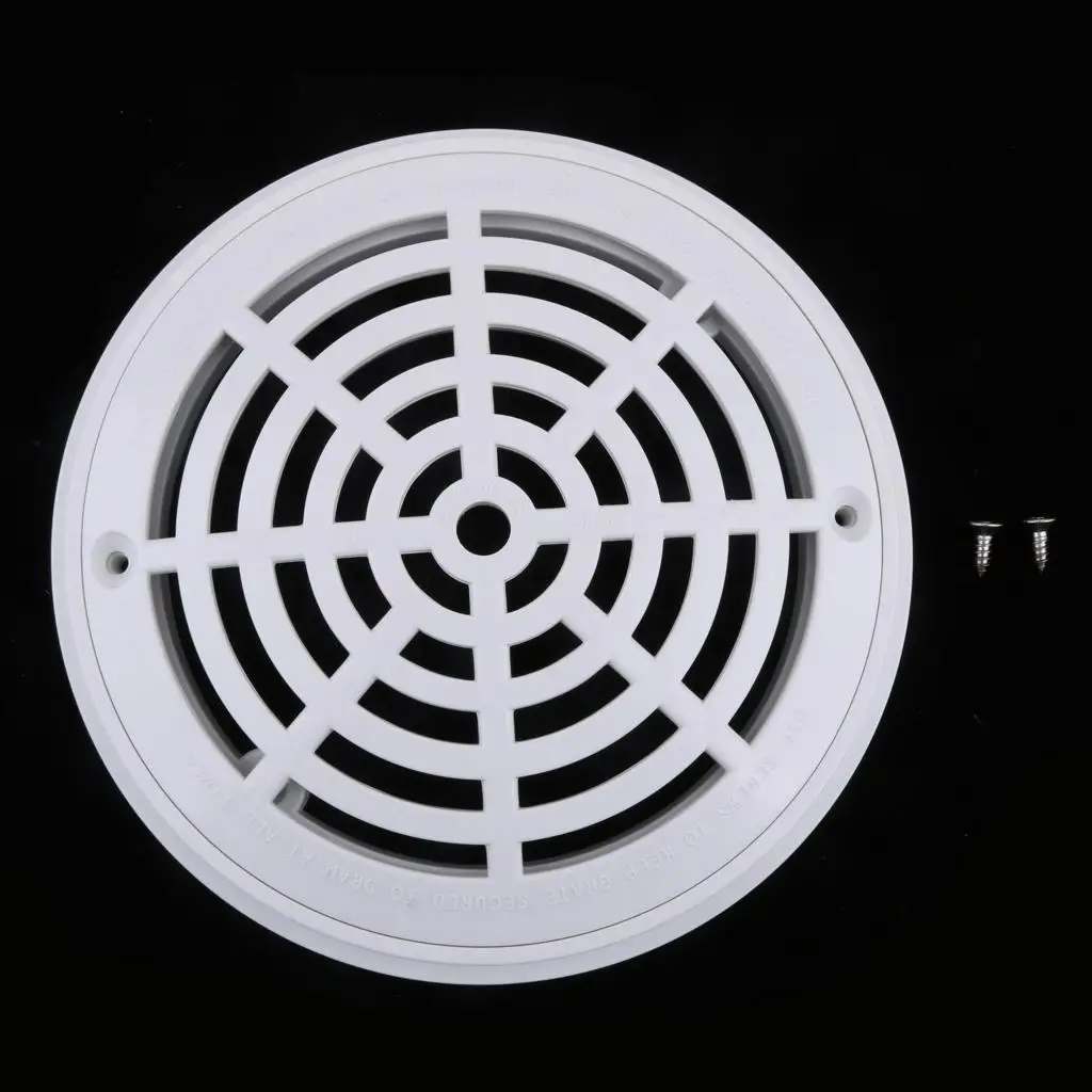 Round Main Drain Cover Swimming Pool Overflow Suction Outlet With Screws