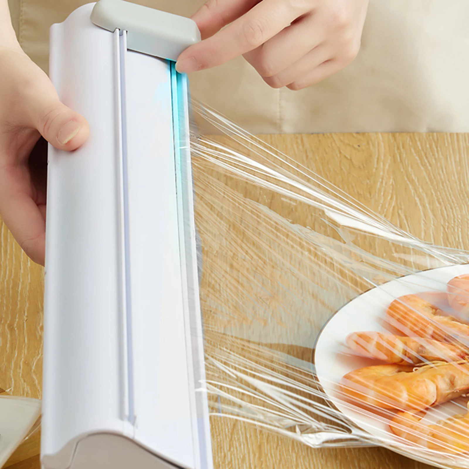 1PC Punch-free Fixing Food Wrap Dispenser Cutter Plastic Foil Cling Film Wrap Dispenser Film Cutter Storage Holder Kitchen Tool