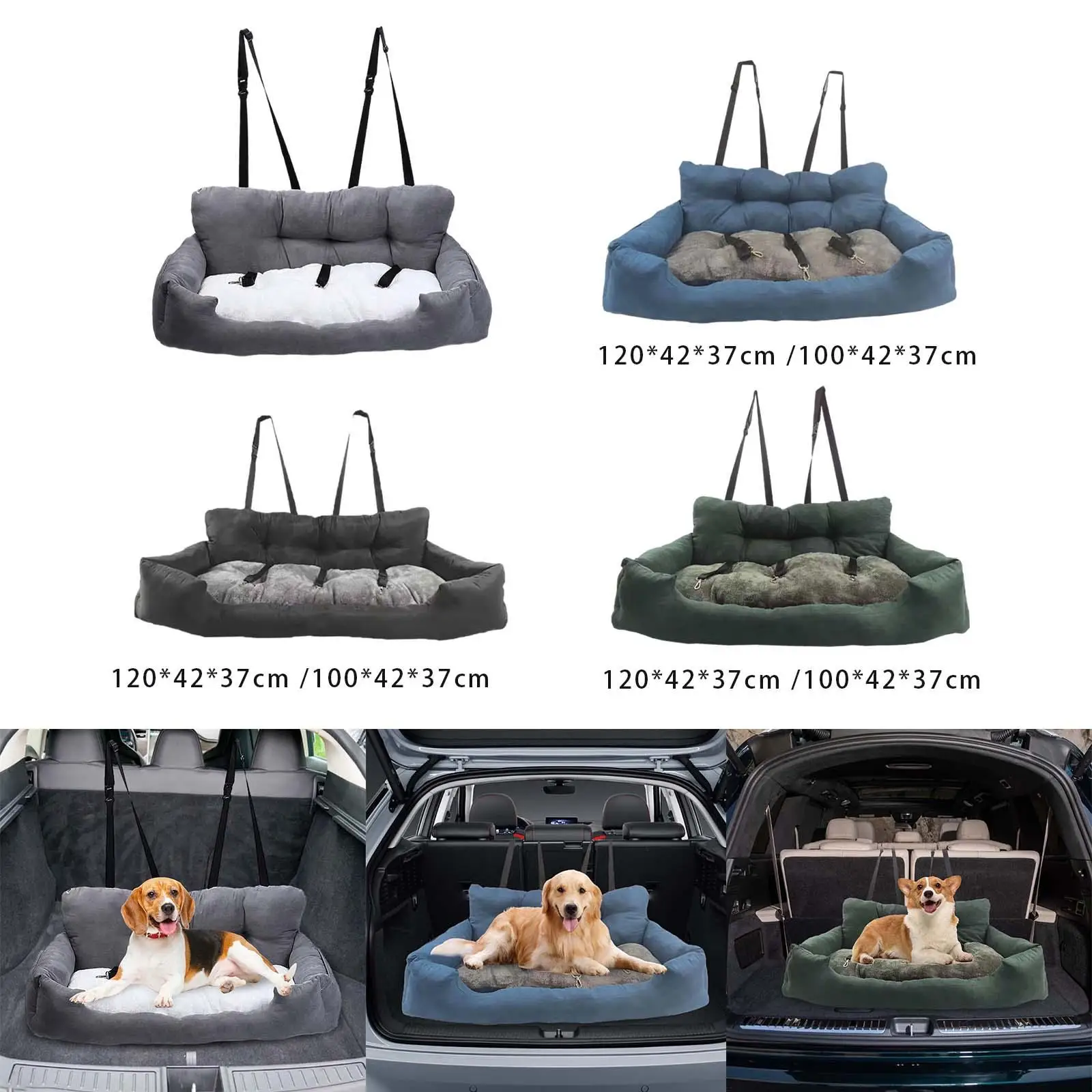 Dog Car Seat Comfortable with Removable Cover with Safety Straps Nonslip Pet Travel Booster Seat for Large Medium Small Dogs