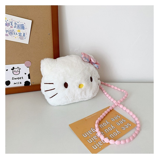 Hello Kitty Plush Purse for Girls Set - Hello Kitty Gift Bundle with Hello  Kitty Plushie with Straps Plus Hello Kitty Stickers, Tattoos and More 