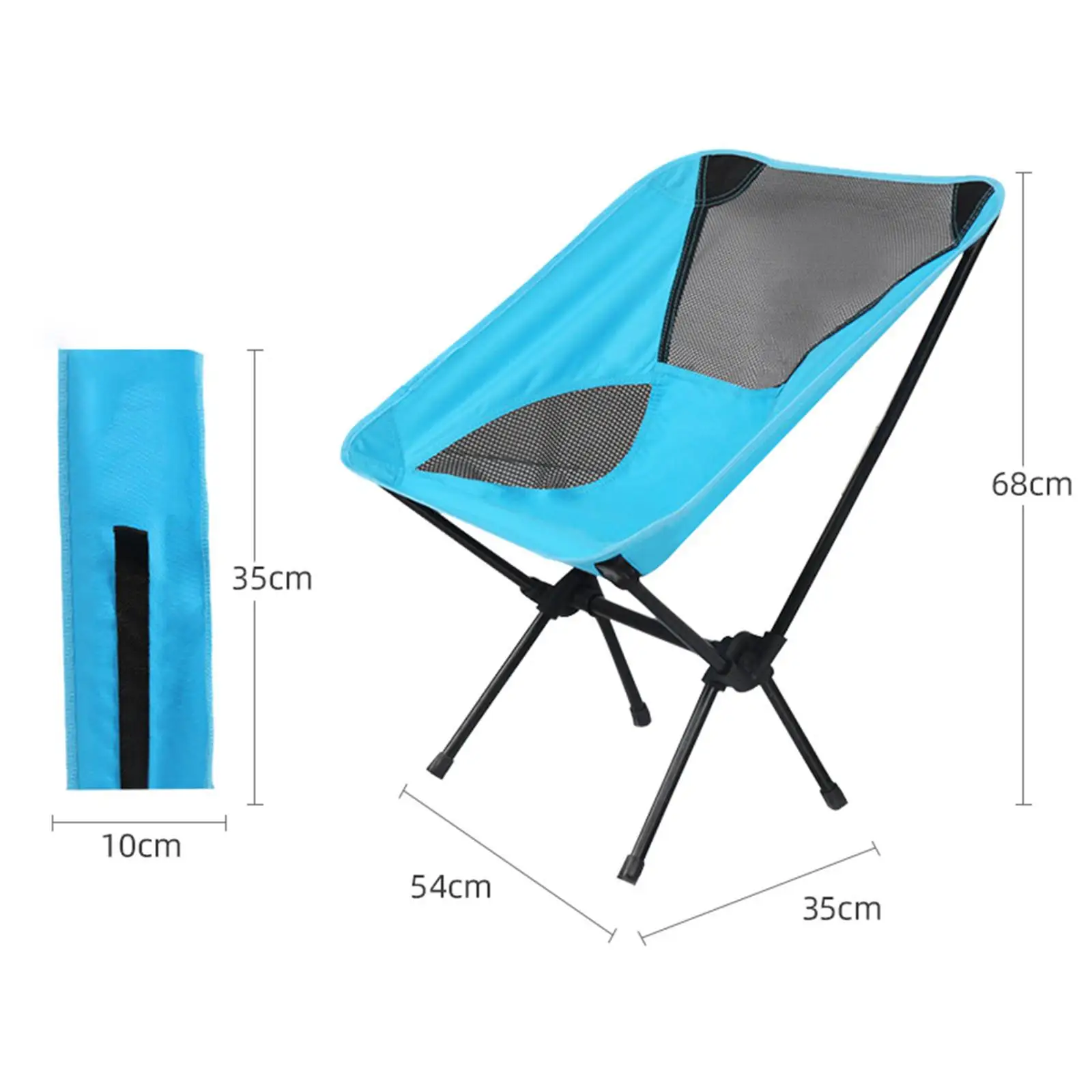 Portable Outdoor Hiking Camping Chair Folding Fishing Beach Seat, Durable Metal Tube Legs, Heavy Duty Oxford Canvas