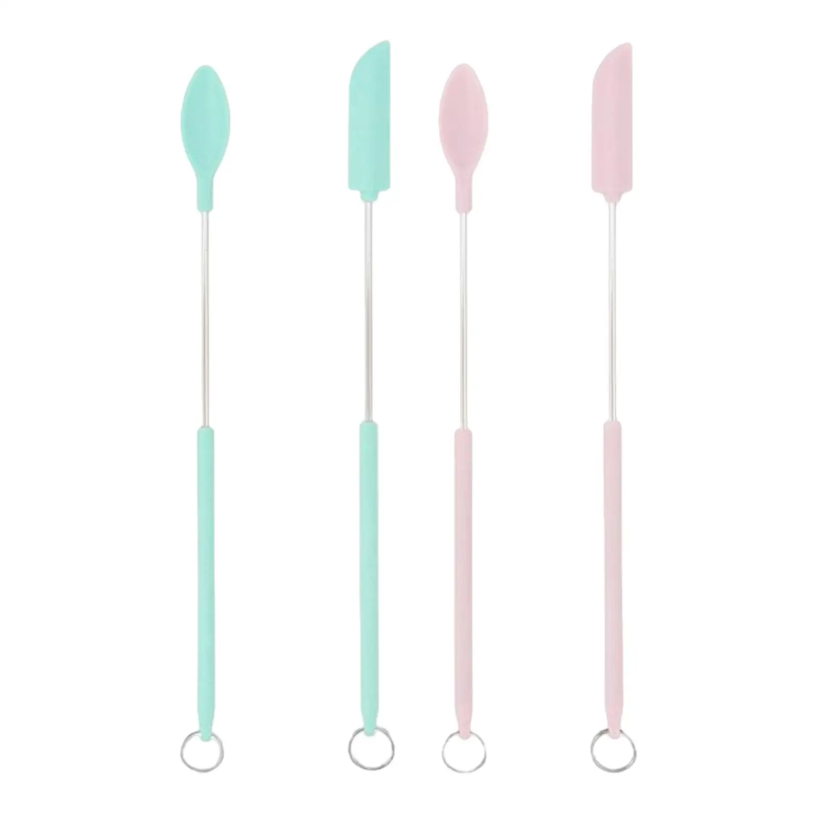 4Pieces Telescopic Mini Silicone Spatula Set Small for Household Cooking