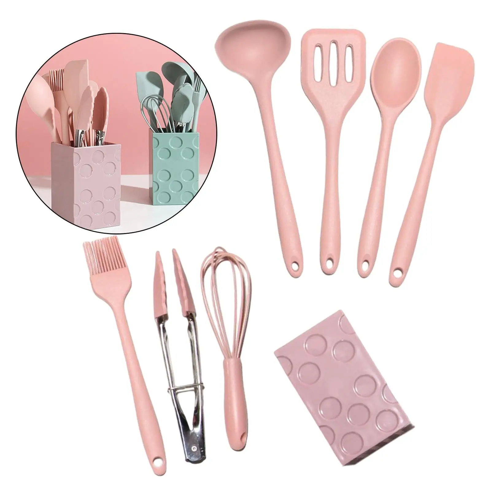 8Pcs Cooking Utensils Set Kitchenware Kitchen Tongs Soup Spoon for Household