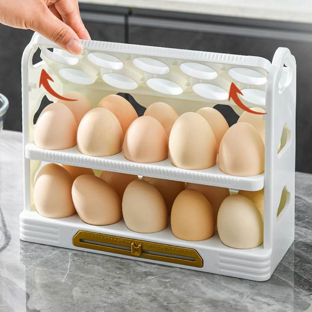 Fridge Egg Drawer Organizer Bins 32 Eggs 2 Layers Storage Tray Food  Cabinets Stackable Bin Snack Shelves for Pantry Refrigerator - AliExpress