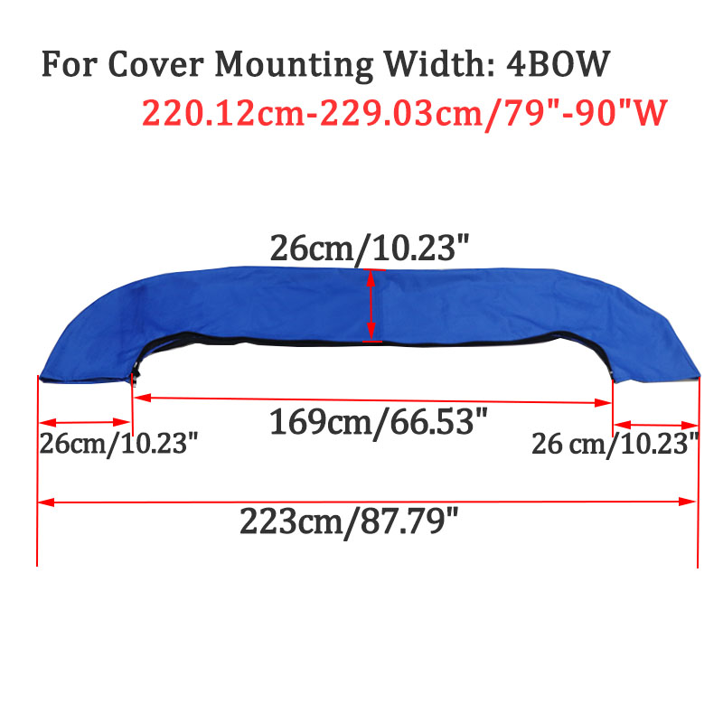 600D 4-Bogen-Bimini-Top-Kofferraumabdeckung ohne Rahmen, Yacht-Bootsabdeckung mit Reißverschluss, UV-beständig, wasserdicht, staubdicht, Marine-Zubehör – Detail 13