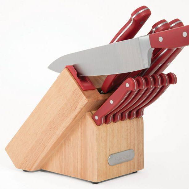 Farberware EdgeKeeper 14-Piece Forged Triple Rivet Kitchen Knife Block Set  knives set knife set - AliExpress