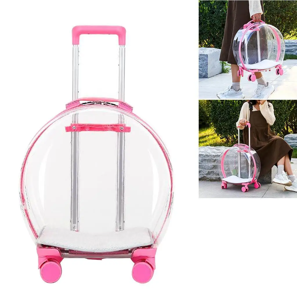 Pet Trolley Case Carrier for Cats and , Ventilated Cat Backpack Carrier, Comfort with Mat for Travel, Hiking, Walking & Outdoor
